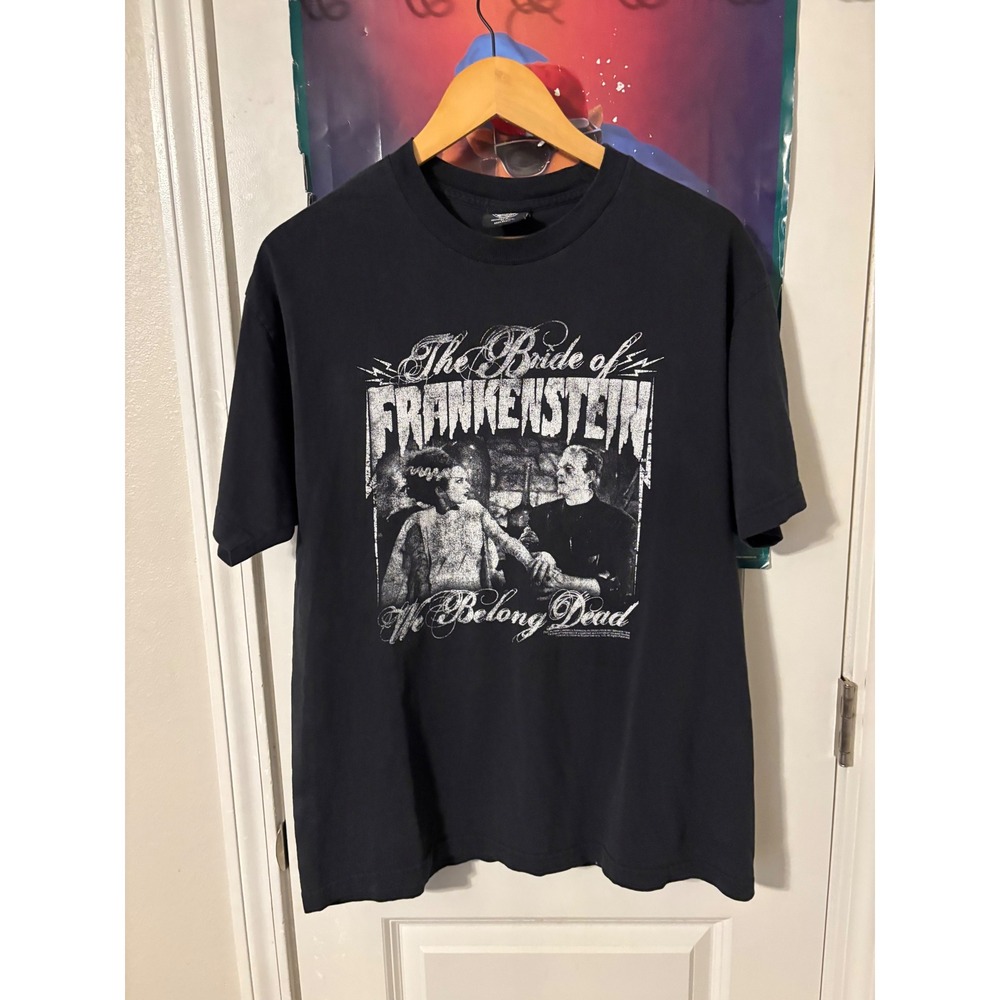 Rock Rebel Bride of Frankenstein We Belong Dead T-Shirt Black Universal Monsters